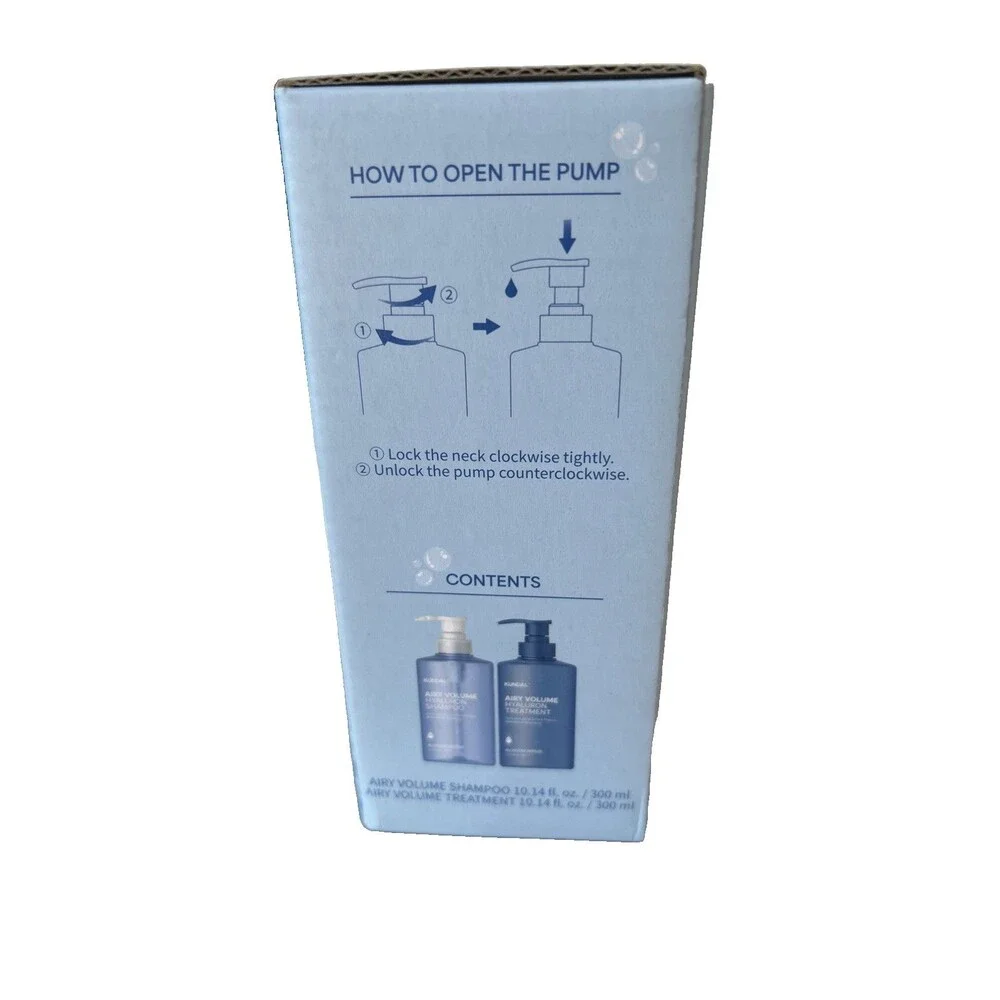 KUNDAL Airy Volume Hyaluron Hair Care Shampoo & Treatment Set 2pcs x 10.14 Fl oz